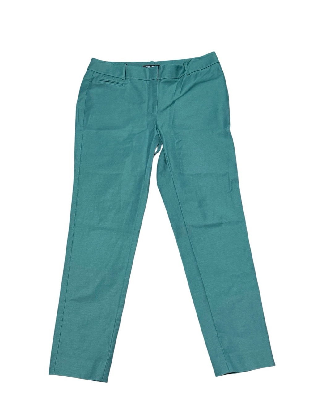 White House Black Market Teal green Slim Ankle Straight Pants Women Size 8R - Picture 3 of 6